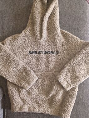 Smileyworld Women's Sherpa Hoodie in Taupe